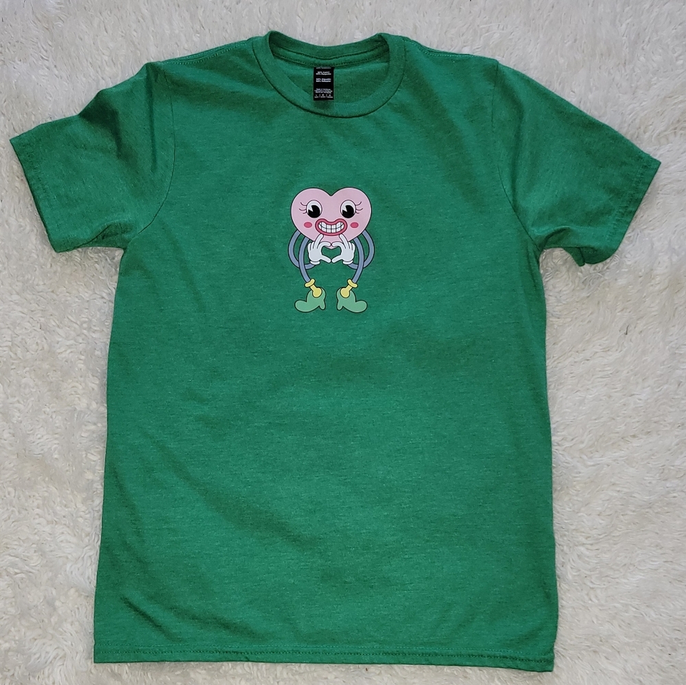 Printed shirt, for girls, soft material, color green, size L, nice fit, New